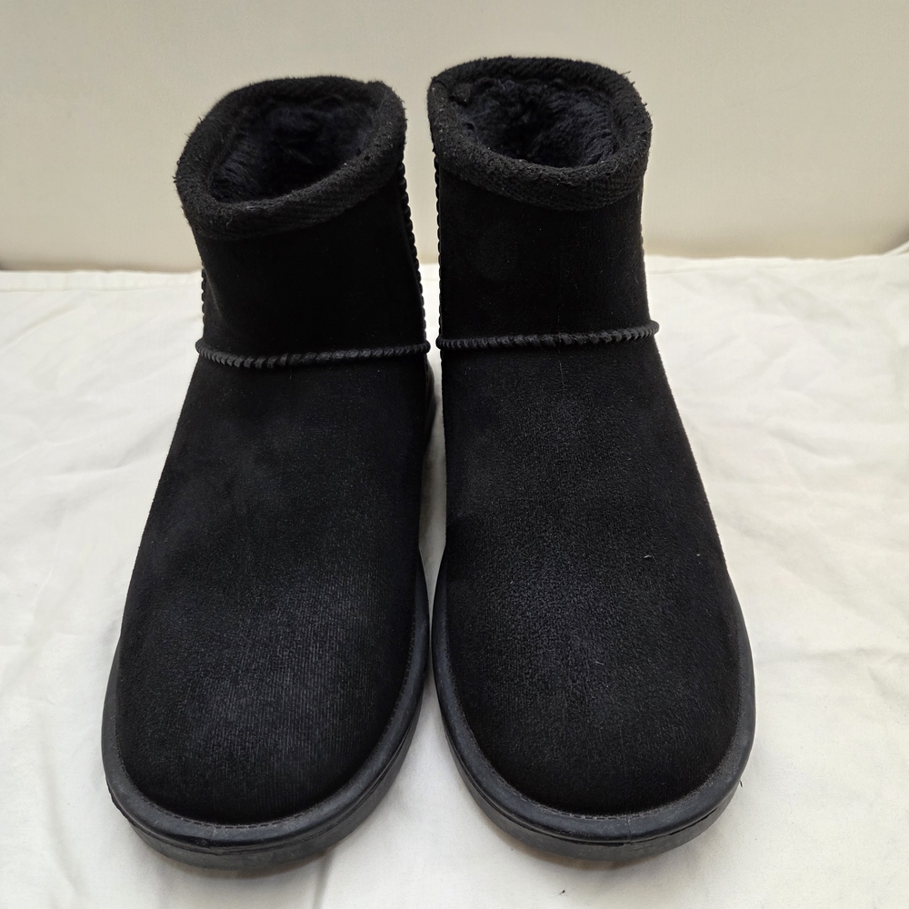 Women’s Black Suede Ankle Boots | Size 37 | Warm Lined | Winter Comfort